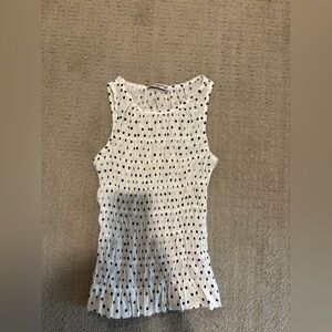 Princess Polly White and Black Polka Dot Top